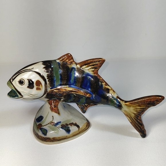 Ken Edwards 8in Vintage Large  Long Leaping Fish Sculpture - Picture 1 of 15